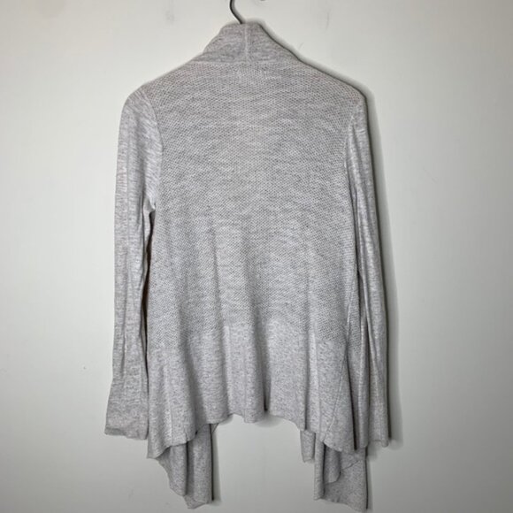 Lou and Grey Knit Cardigan Sweater Draped Open front Oatmeal Grey Beige Large - Picture 8 of 12